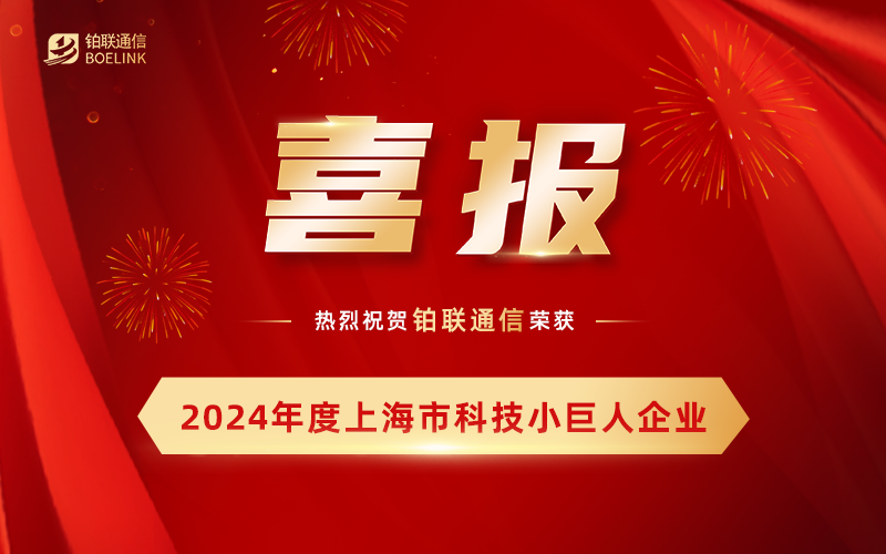 鉑聯(lián)通信成功入選 &ldquo;2024 年度上海市科技小巨人培育企業(yè)&rdquo; 名單